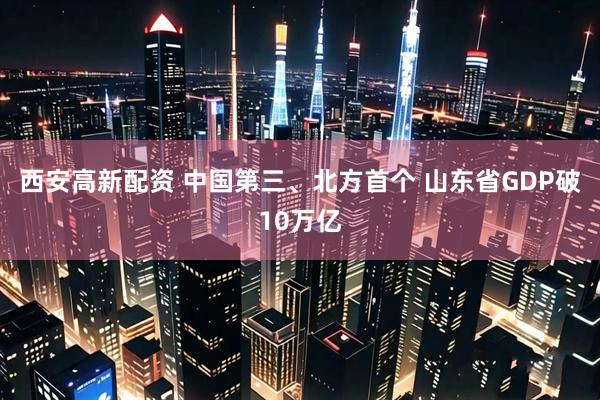 西安高新配资 中国第三、北方首个 山东省GDP破10万亿